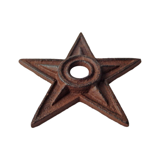 Small Cast Iron Layered Texas Star With Hole Wall Decor Rust Brown 4 inch