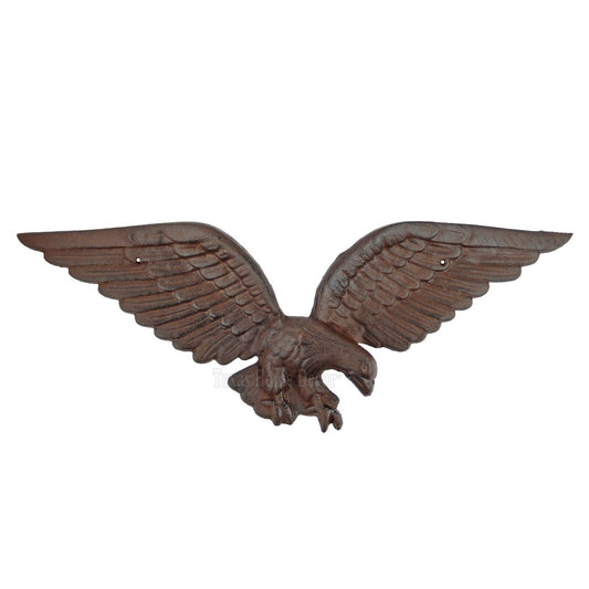 Large American Eagle Wall Decor Sign Cast Iron Heavy Duty Rustic Finish 21 inch