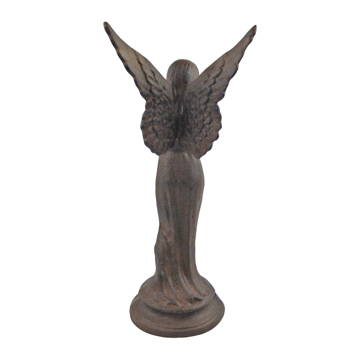 Praying Angel Garden Figurine Statue Cast Iron Bust Antique Brown 14.5 inch