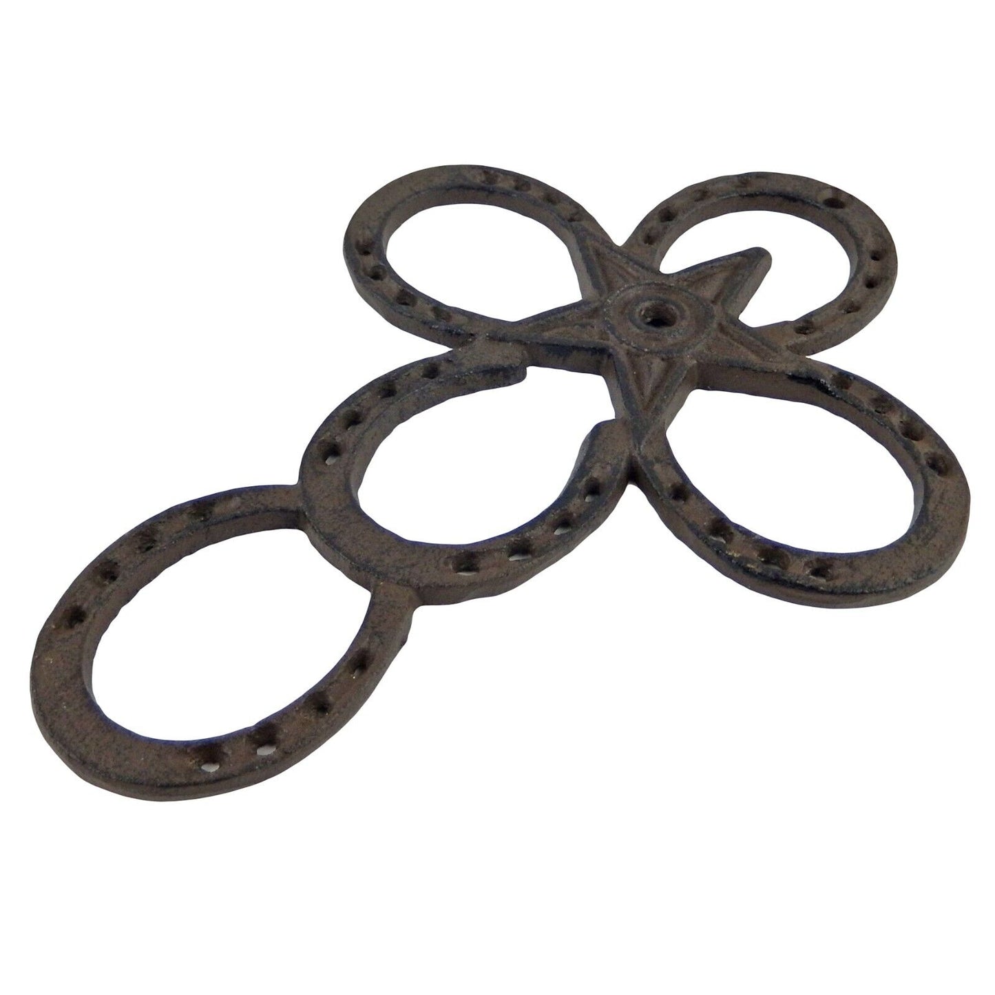 Cast Iron Horseshoes Star Wall Cross Rustic Western Antique Style 8 3/4 inch