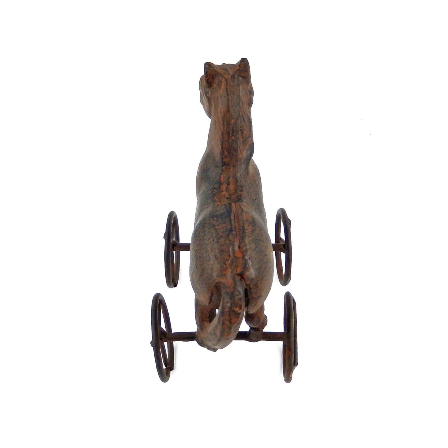 Cast Iron Horse On Wheels Decorative Toy Figurine Rustic Old West Country Style