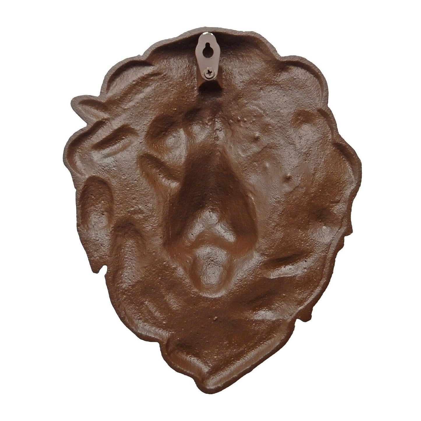 Lion Head Wall Decor Cast Iron Heavy Duty Sculpture Antique Brown 10 x 8 inch