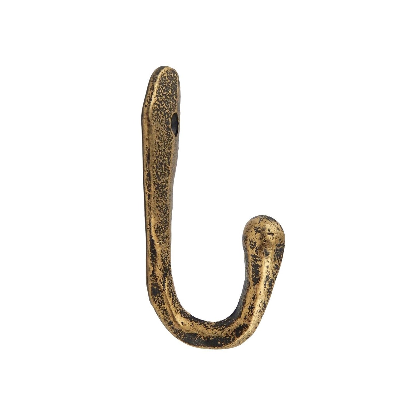 Simple Wall Hook Door Towel Coat Purse Hanger Antique Gold Patina 4 inch