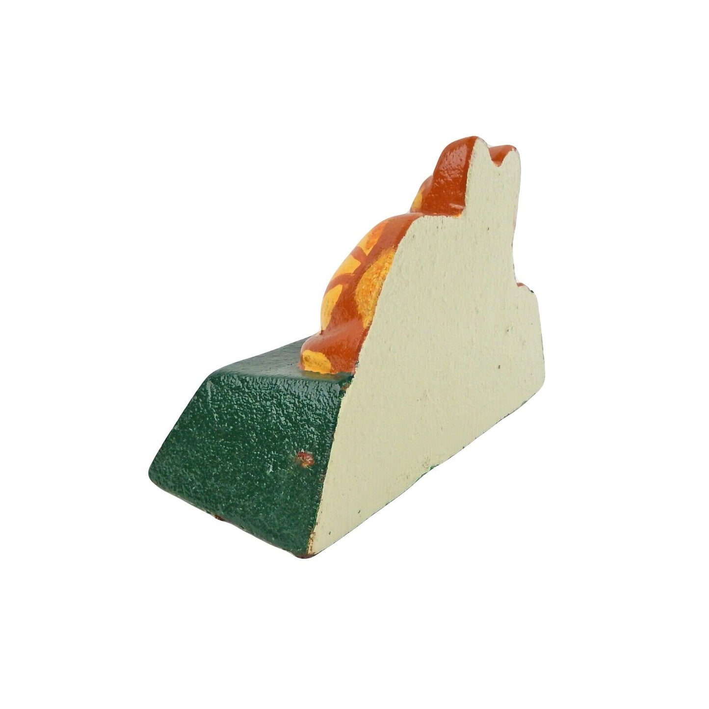 Cast Iron Calico Cat Doorstop Paperweight Heavy Duty Figurine Hand Painted
