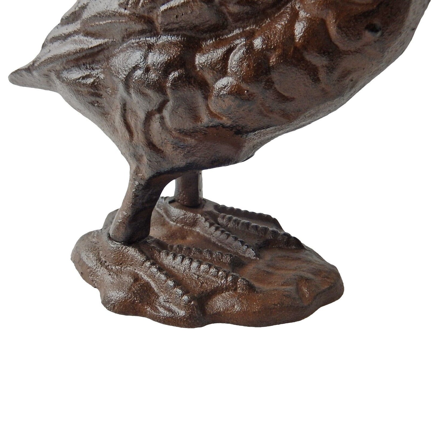 Large Cast Iron Goose Figurine Statue Home Garden Pond Decor Rustic Brown 13 in
