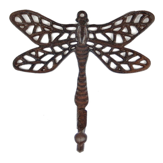 Dragonfly Key Hook Cast Iron Towel Coat Hanger Wall Mount Rustic Antique Style