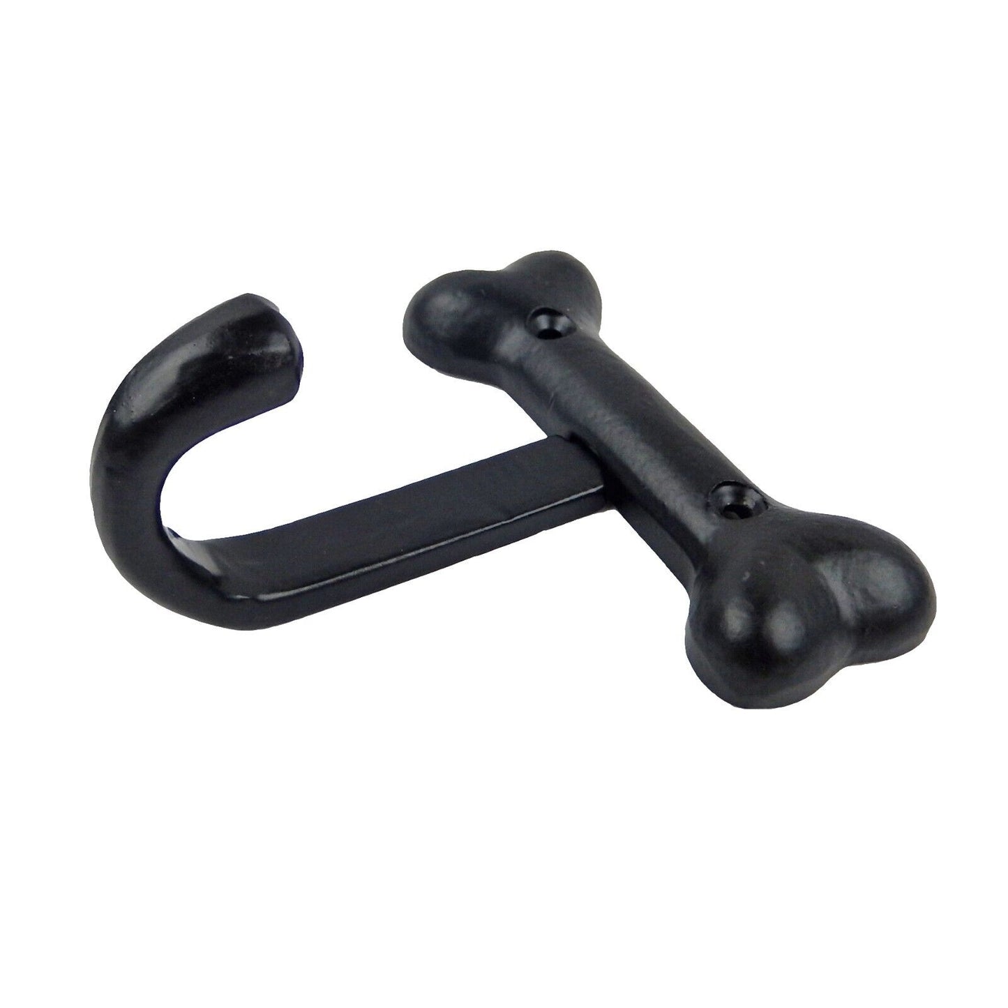 Dog Bone Leash Holder Hook Wall Mounted Cast Iron Coat Towel Key Hanger Black