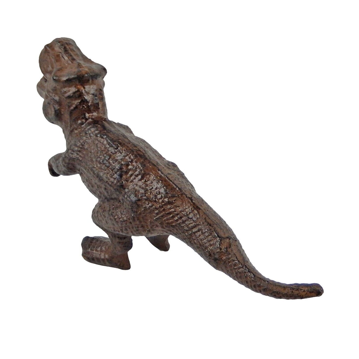 Rustic Cast Iron Tyrannosaurus Rex Dinosaur Shelf Figurine Statue Heavy Duty