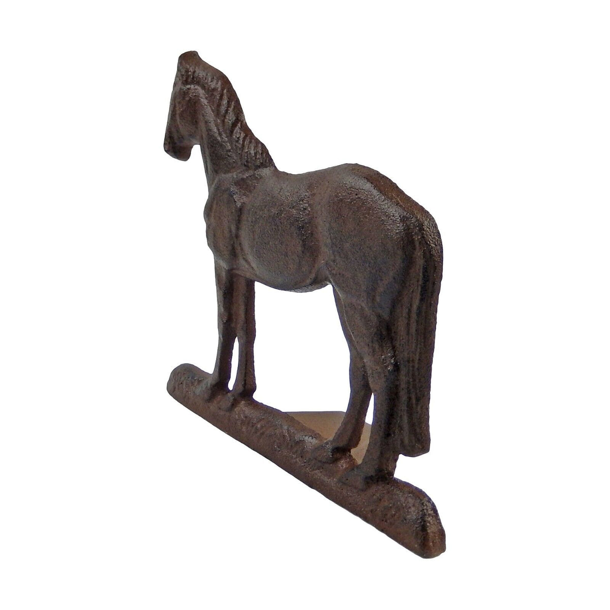Cast Iron Horse Doorstop Door Wedge Country Western Decor Antique Brown