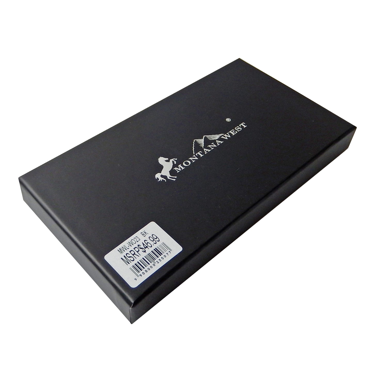 Real Cowhide Black Leather Bi-Fold Rodeo Western Wallet 13 Credit Cards Cash ID