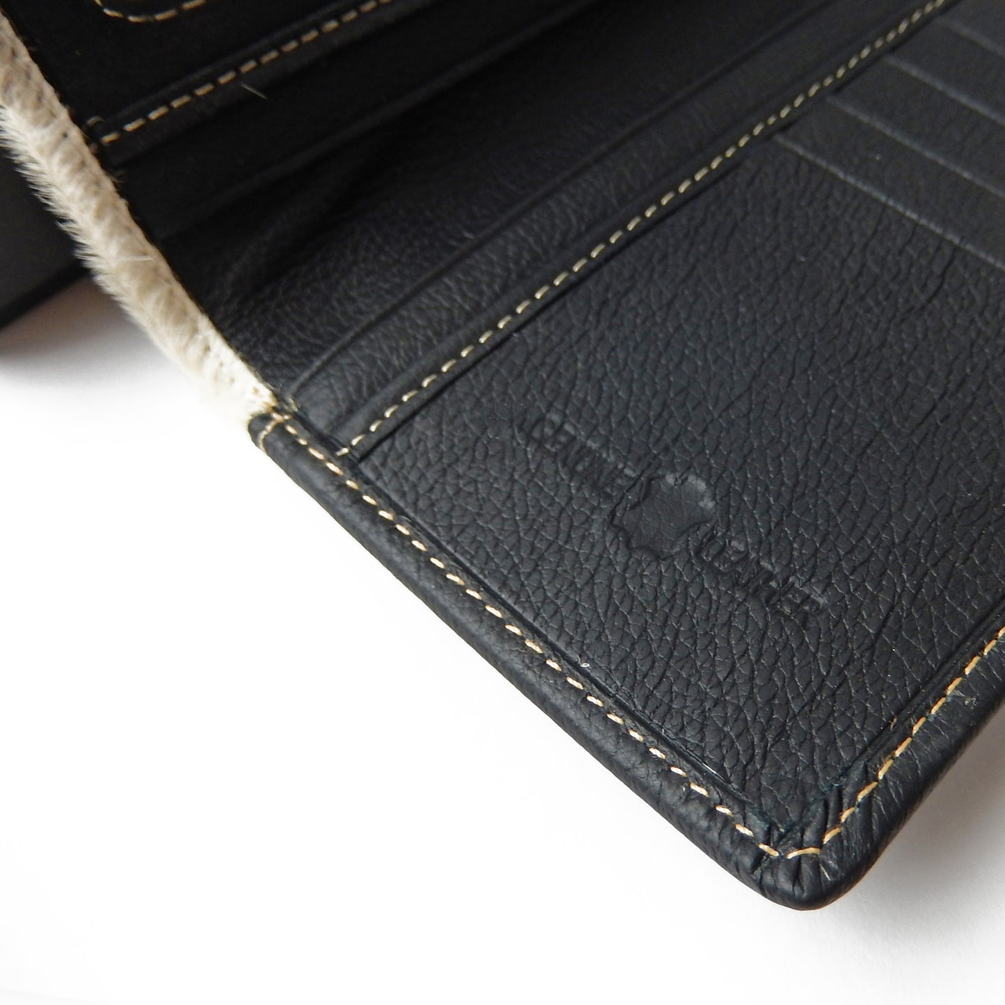 Real Cowhide Black Leather Bi-Fold Rodeo Western Wallet 13 Credit Cards Cash ID