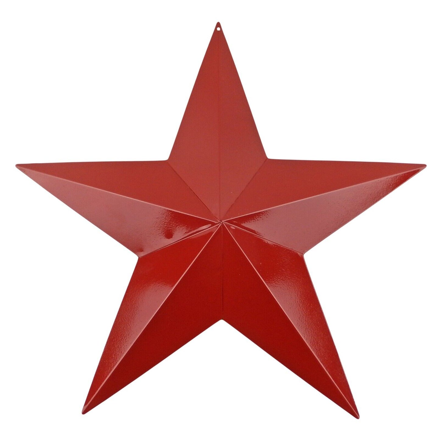 Metal Texas Barn Star Wall Decor Americana Glossy Colonial Red Finish 16.5 inch