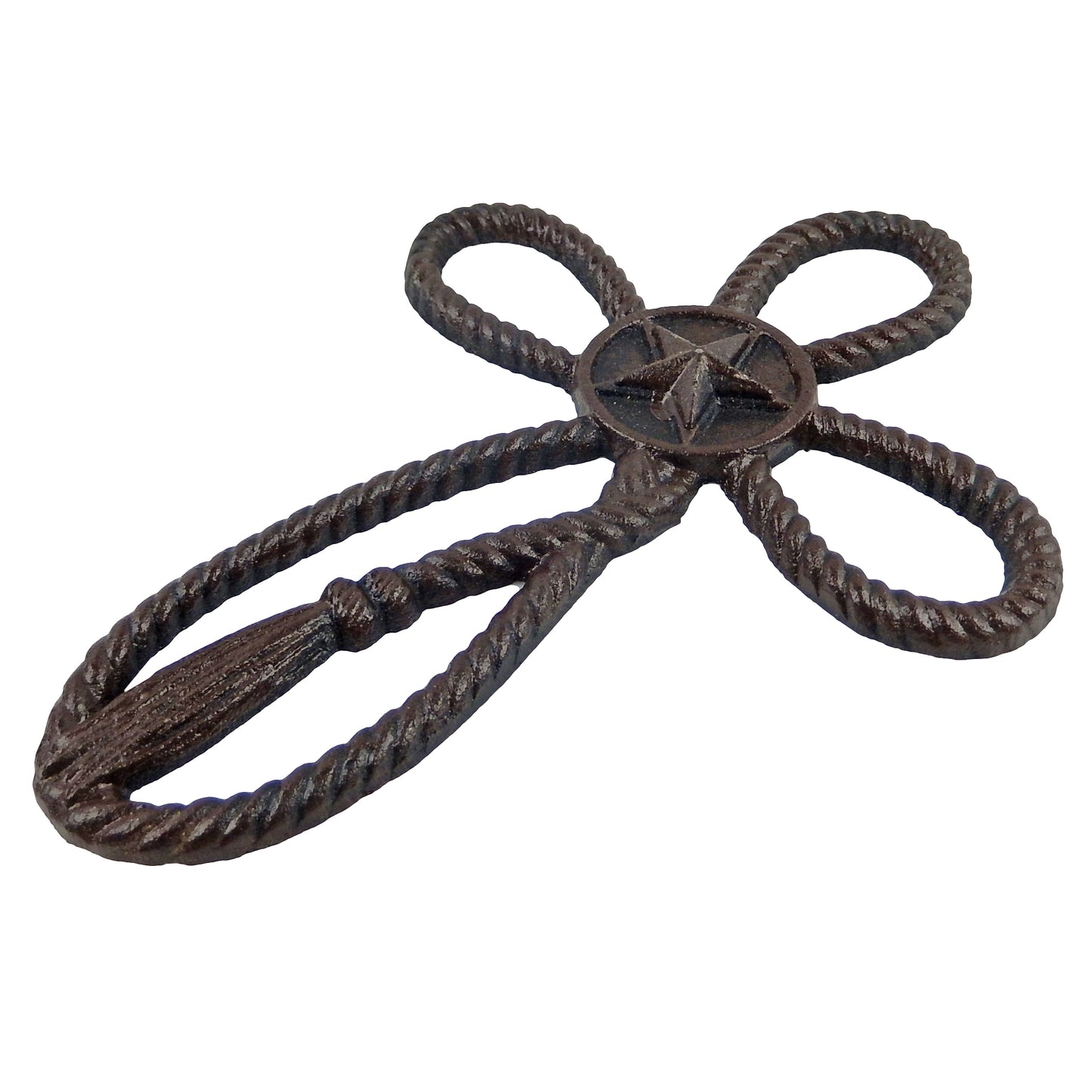 Cast Iron Star Rope Decorative Wall Cross Rustic Western Farm Theme 11 x 8 inch