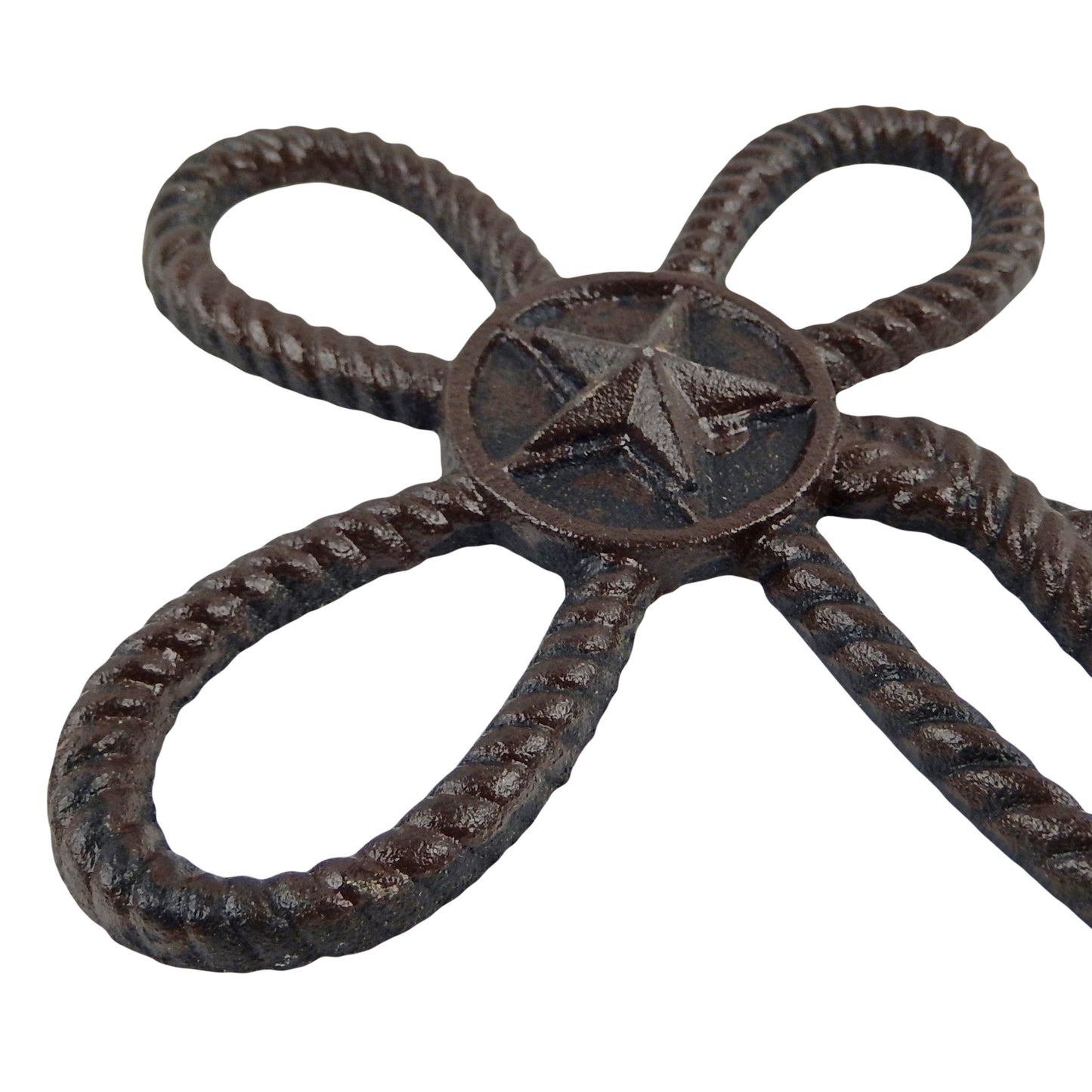 Cast Iron Star Rope Decorative Wall Cross Rustic Western Farm Theme 11 x 8 inch