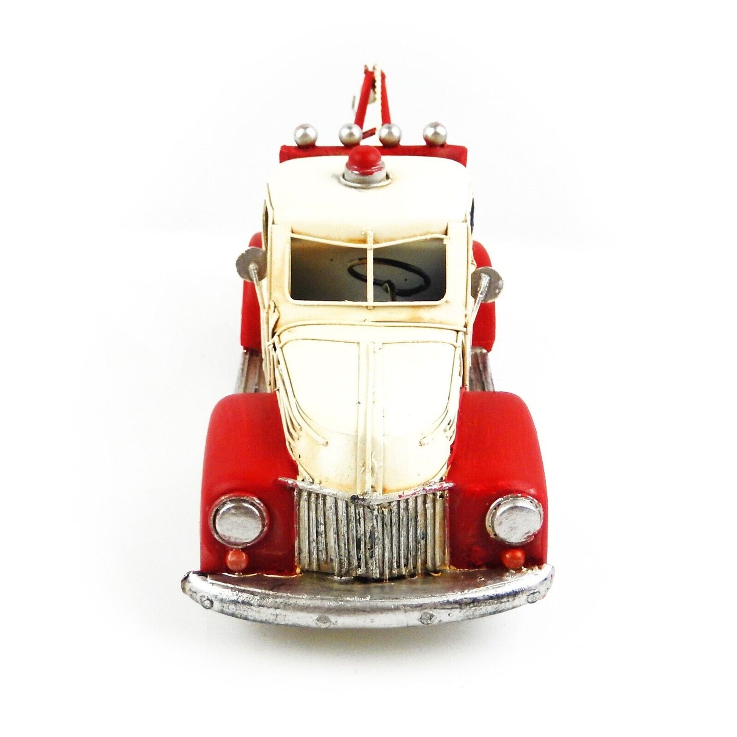 Tin Metal Classic Vintage Tow Truck Car Figurine Garage Office Shelf Decor 11 in