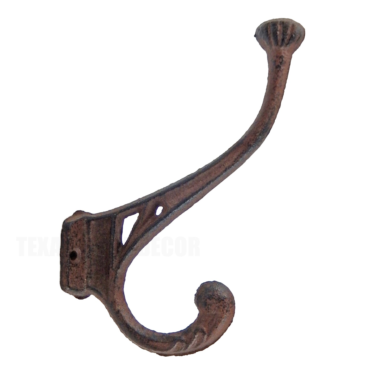 Rustic Cast Iron Vines Double Wall Hooks Towel Hat Coat Purse Hanger (Pack of 4)