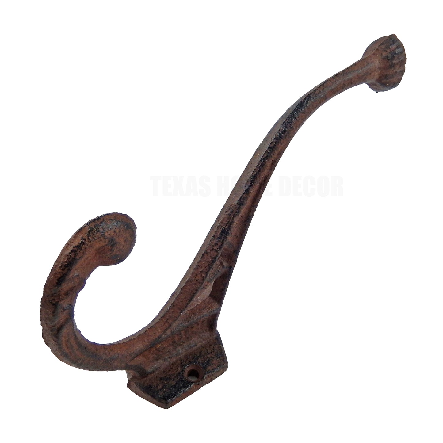 Rustic Cast Iron Vines Double Wall Hooks Towel Hat Coat Purse Hanger (Pack of 4)