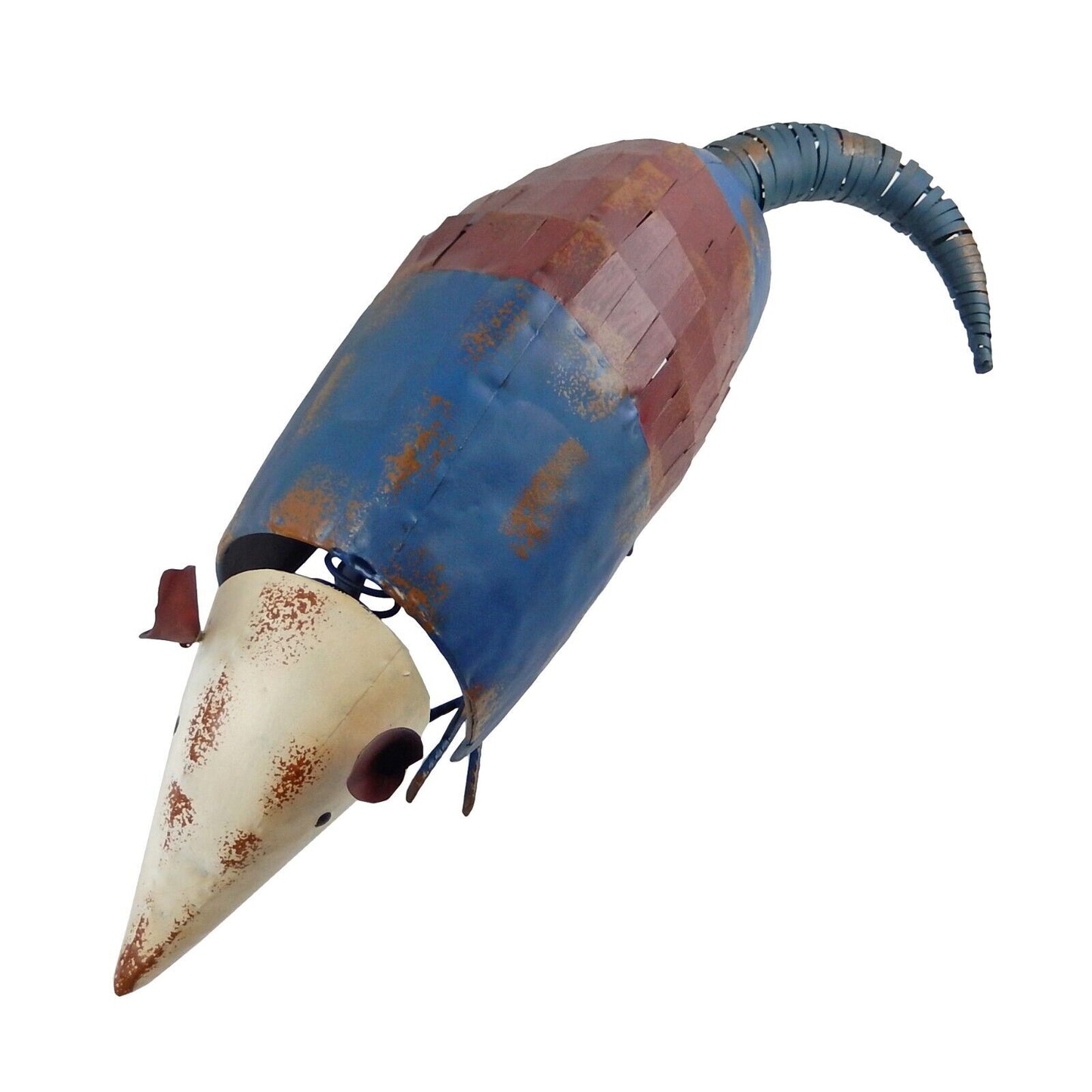 Large Metal Rustic Texas Flag Armadillo Garden Yard Porch Figurine Statue 23 in