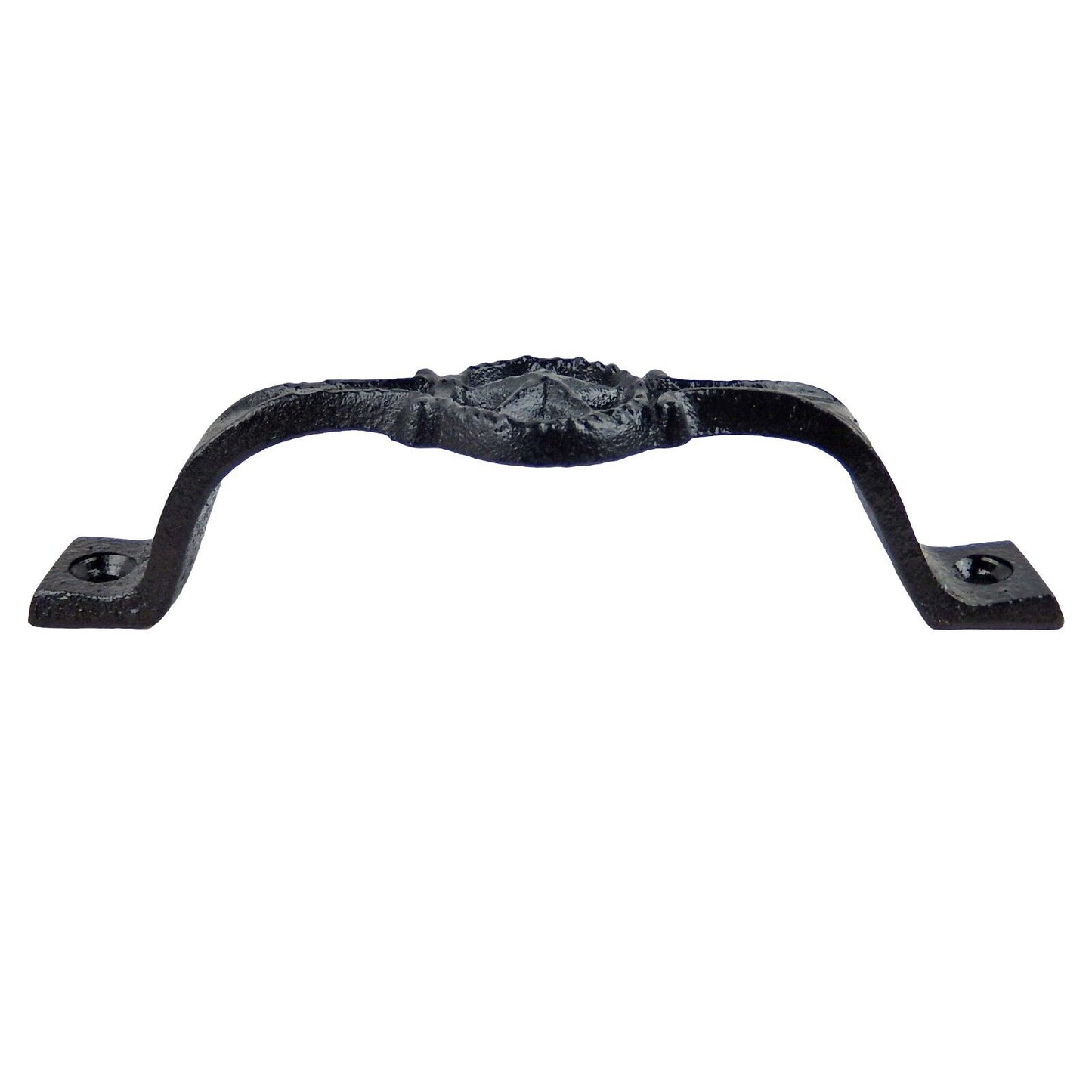 Cast Iron Star Metal Door Handle Pull Glossy Black 6 1/4 inch Long