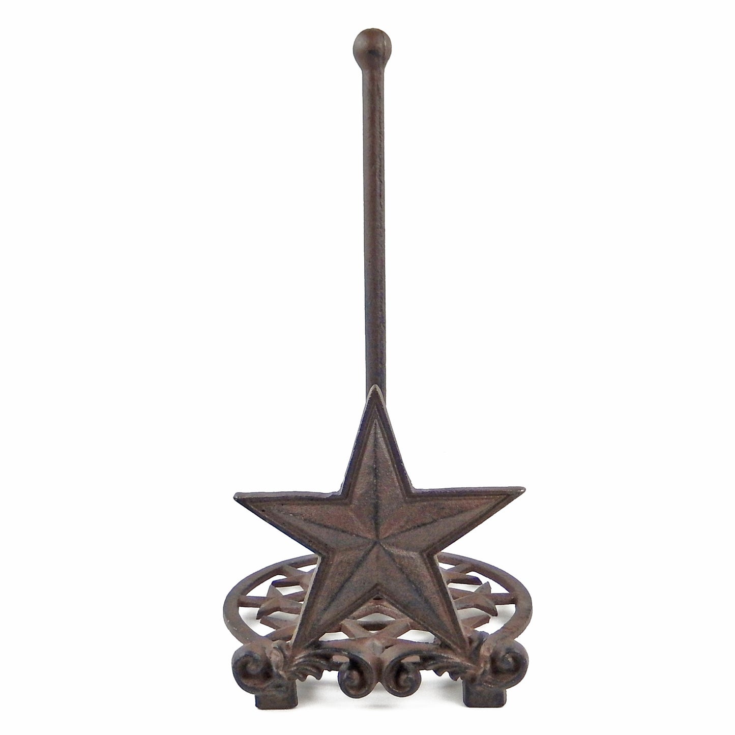 Cast Iron Star Paper Towel Holder Dispenser Tabletop Counter Top Rustic Western