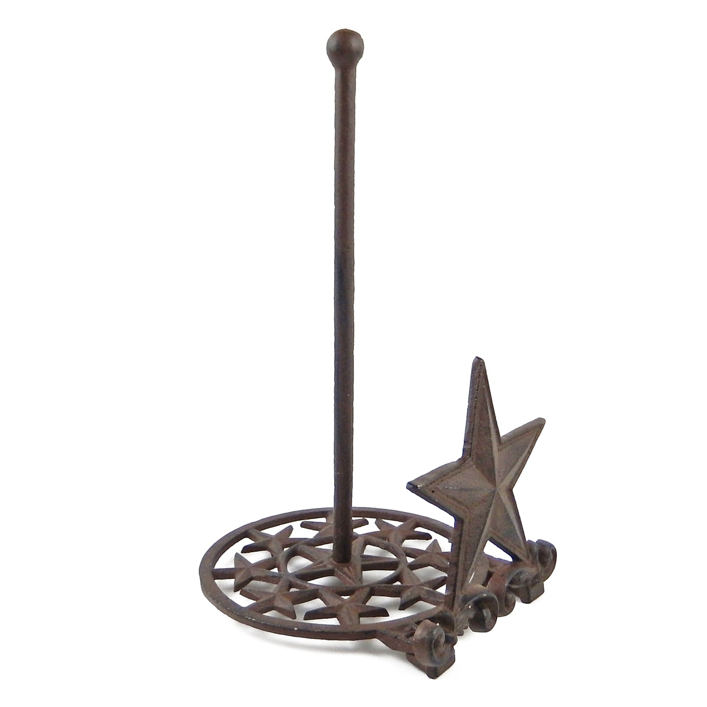 Cast Iron Star Paper Towel Holder Dispenser Tabletop Counter Top Rustic Western