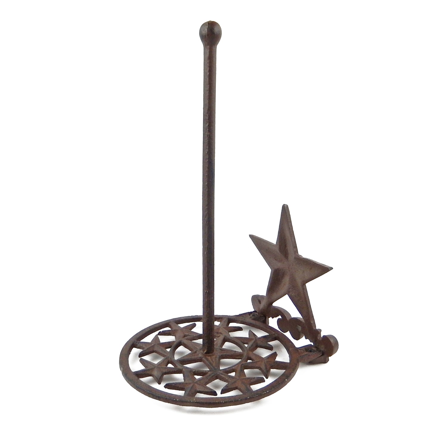 Cast Iron Star Paper Towel Holder Dispenser Tabletop Counter Top Rustic Western