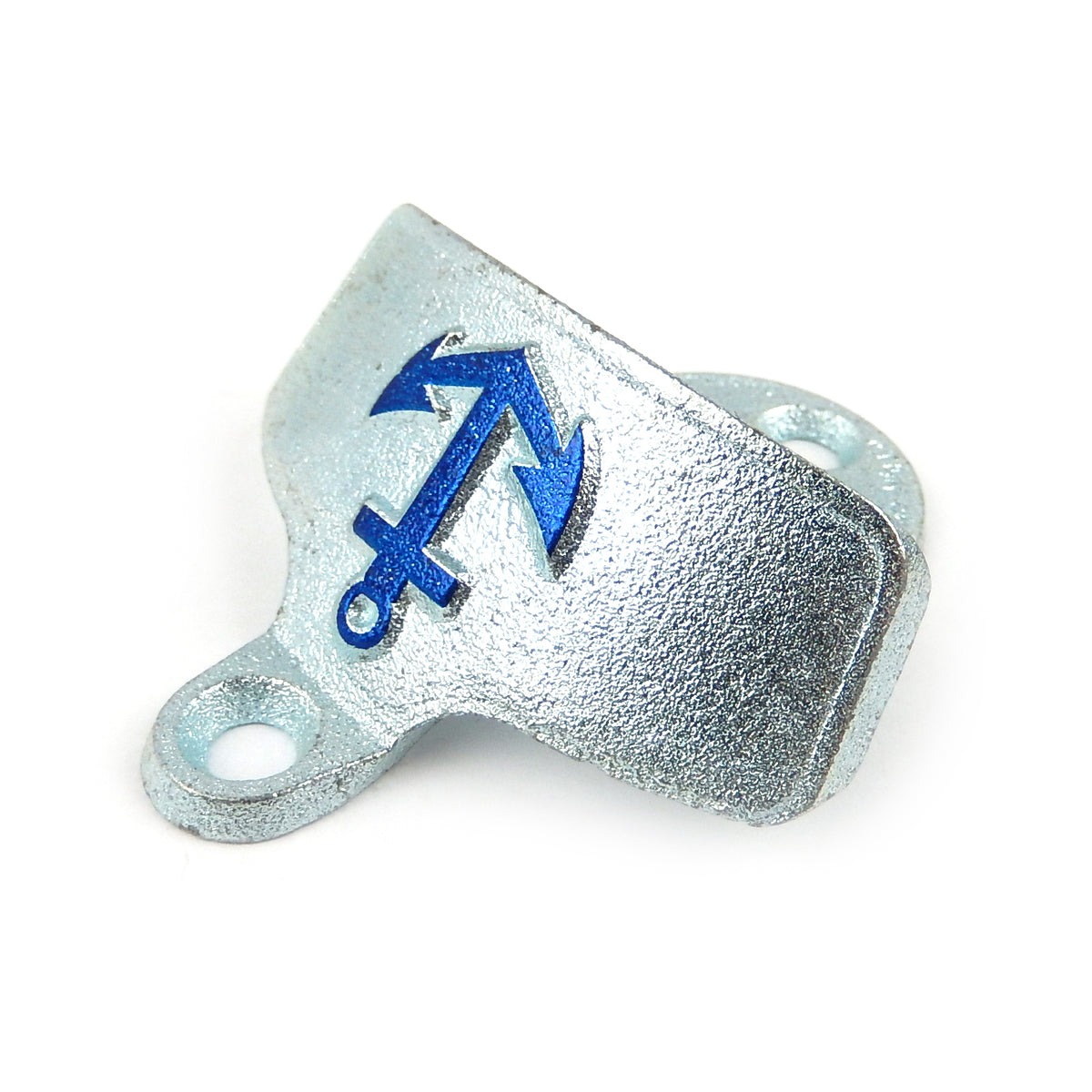 Starr Embossed Blue Anchor Iron Beer Bottle Opener With Plastic Cap Catcher Set
