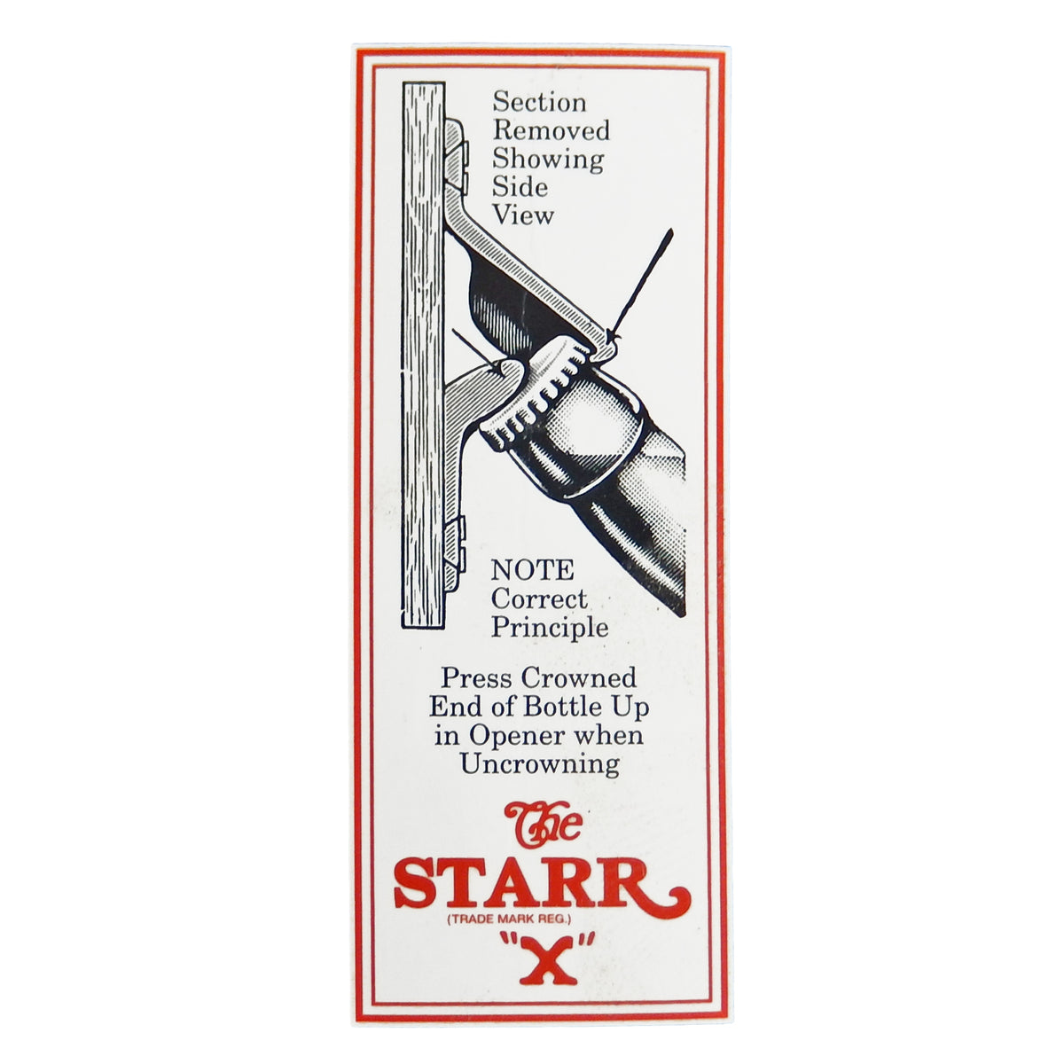 Starr Embossed Blue Anchor Iron Beer Bottle Opener With Plastic Cap Catcher Set
