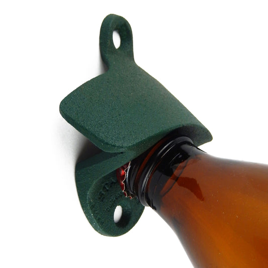 Starr Dark Green Cast Iron Powder Coated Beer Soda Bottle Opener Wall Mounted