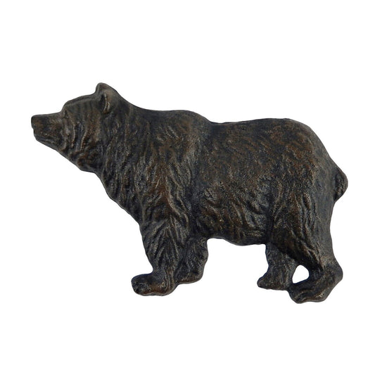 Cast Iron Metal Bear Cabin Lodge Wall Decor Rustic Black Brown Color  7.5 inch