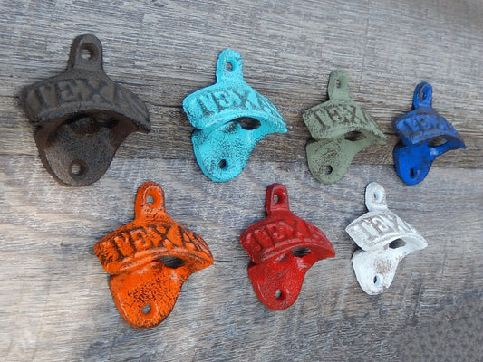Rustic Cast Iron Texas Beer Soda Bottle Opener Wall Mounted Kitchen Bar Decor