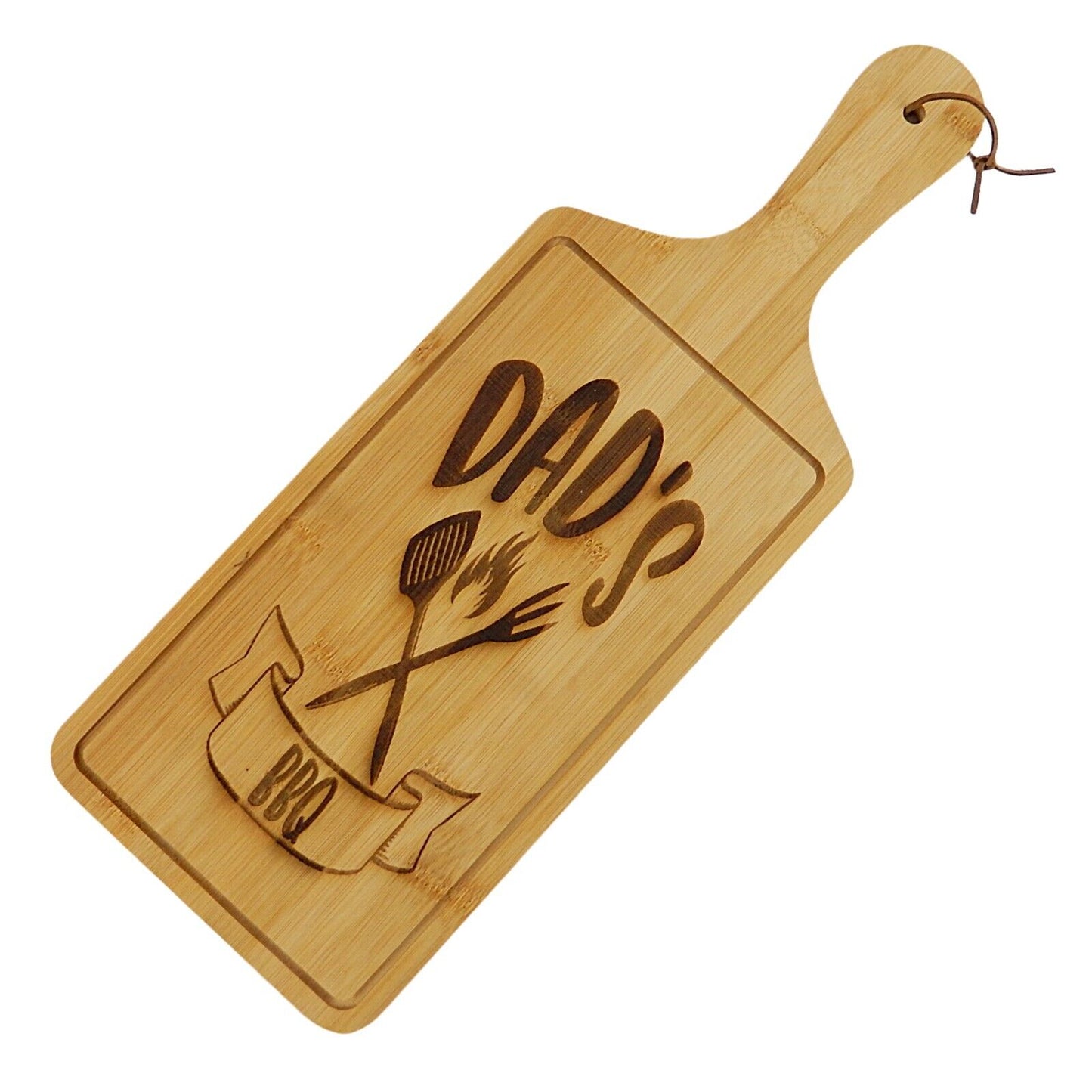 Dad's BBQ Grilling Bamboo Wood Serving Cutting Board Pizza Bread Kitchen Decor