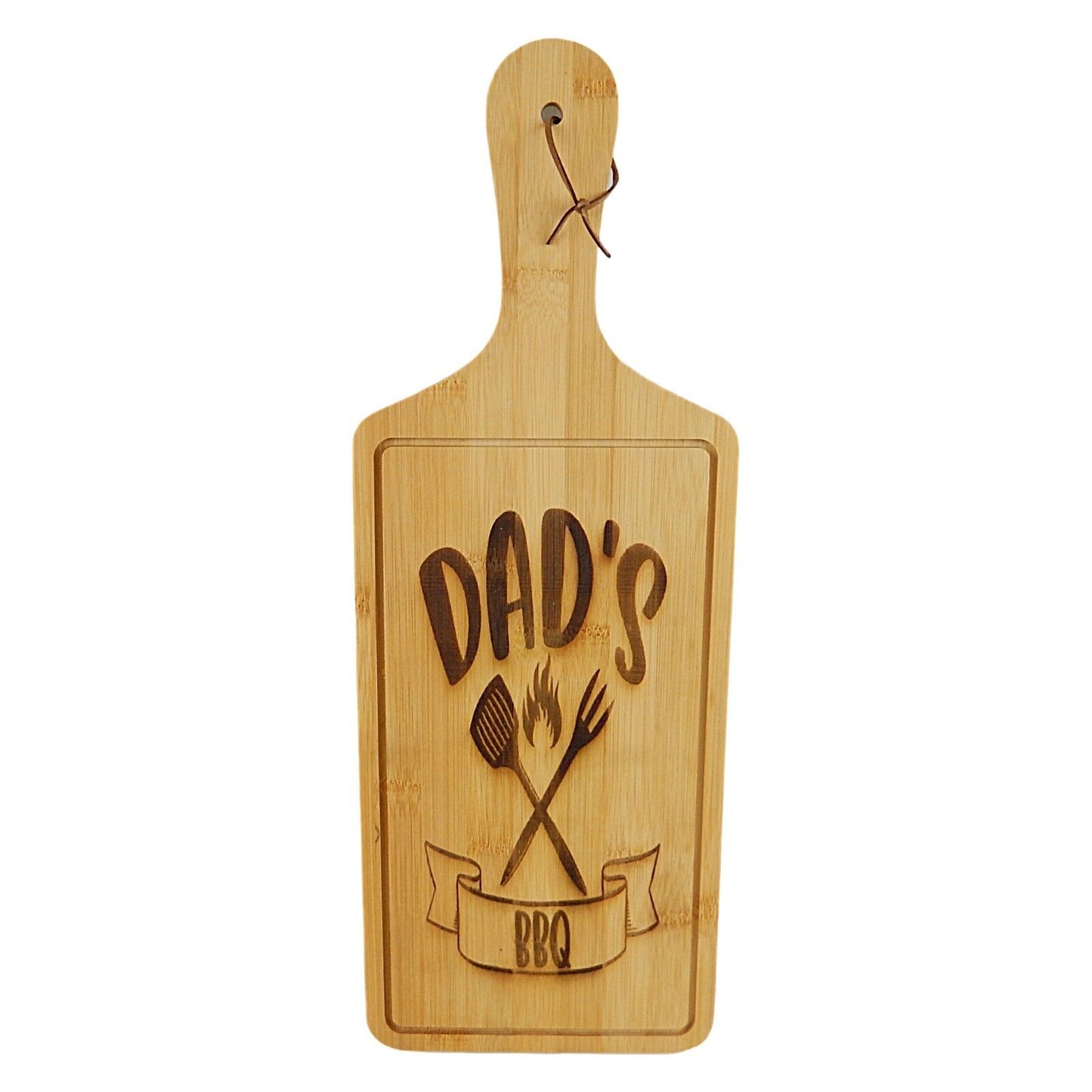 Dad's BBQ Grilling Bamboo Wood Serving Cutting Board Pizza Bread Kitchen Decor