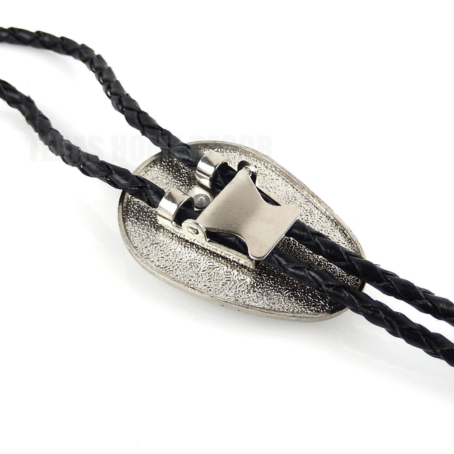 Teardrop Turquoise Stone Bolo Tie 40 inch Leather Cord Tribal Carved Pendant
