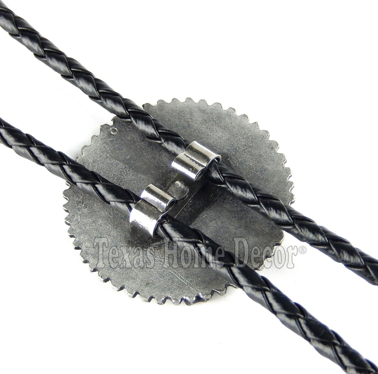 Square Dance Bolo Tie Adjustable 36" Cord USA Made Western Silver Tone