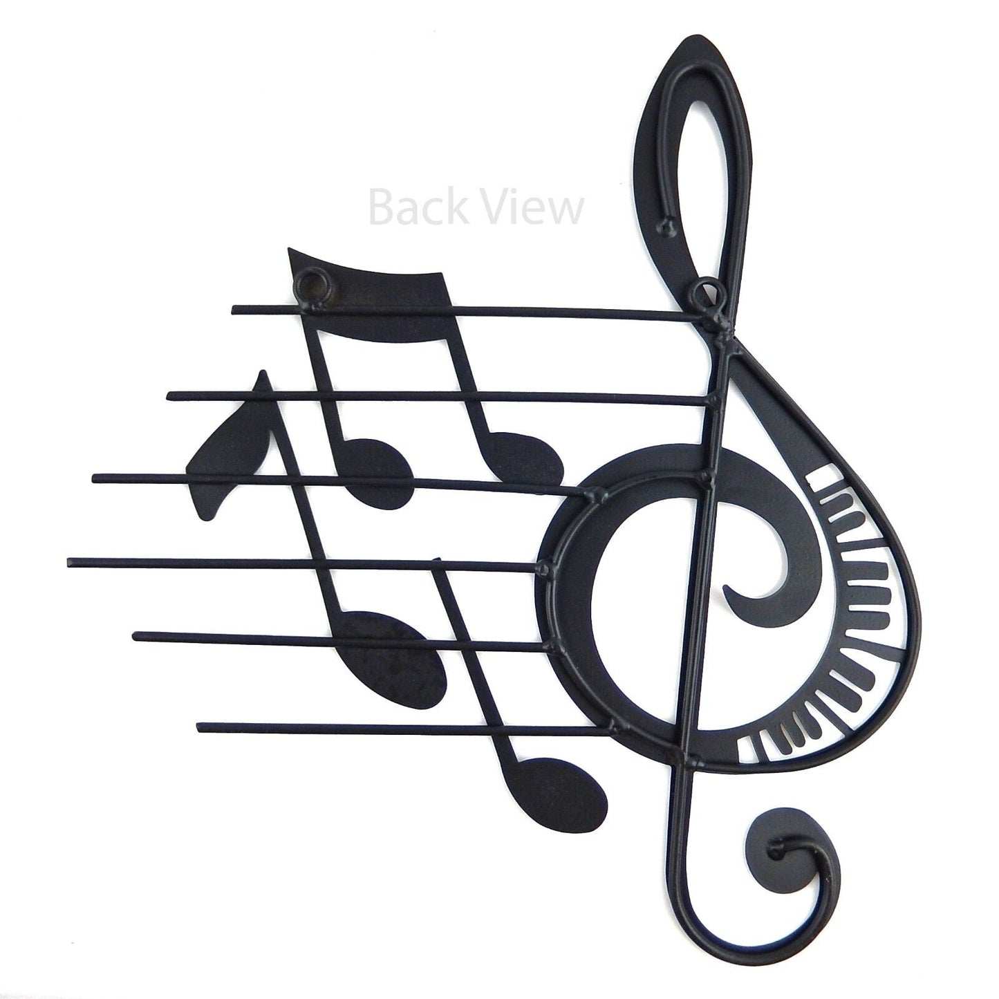 Black Musical Notes Light Metal Wall Decor Music Studio Treble Clef 12 1/4" Tall