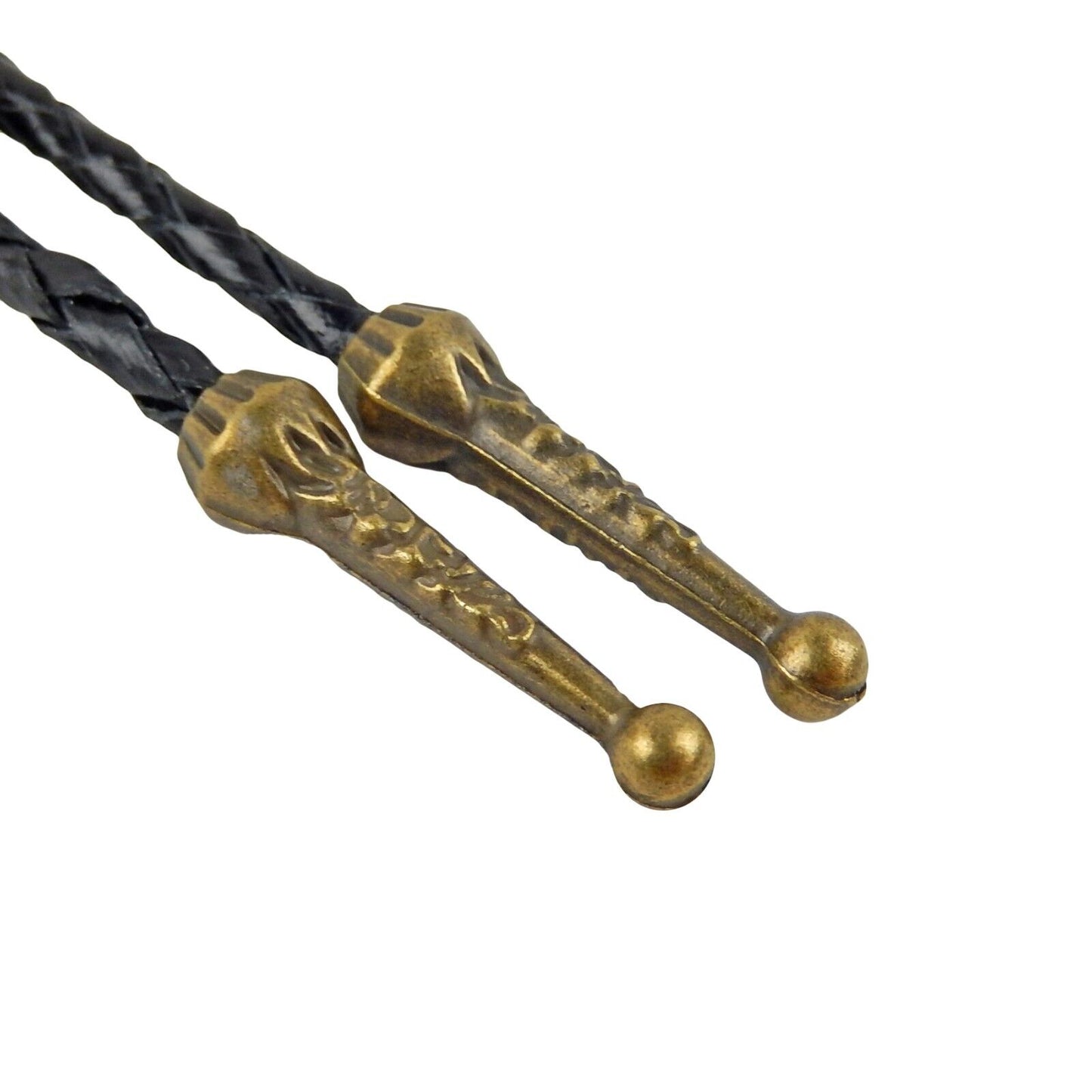 Western Cow Skull Steer Head Bolo Tie Antique Bronze 40 in Genuine Leather Cord