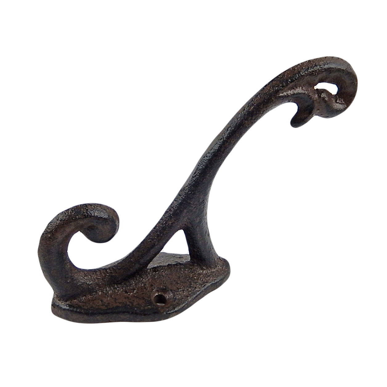 Rustic Double Wall Hook Scroll Cast Iron Hat Towel Coat Key Hanger Antique Style