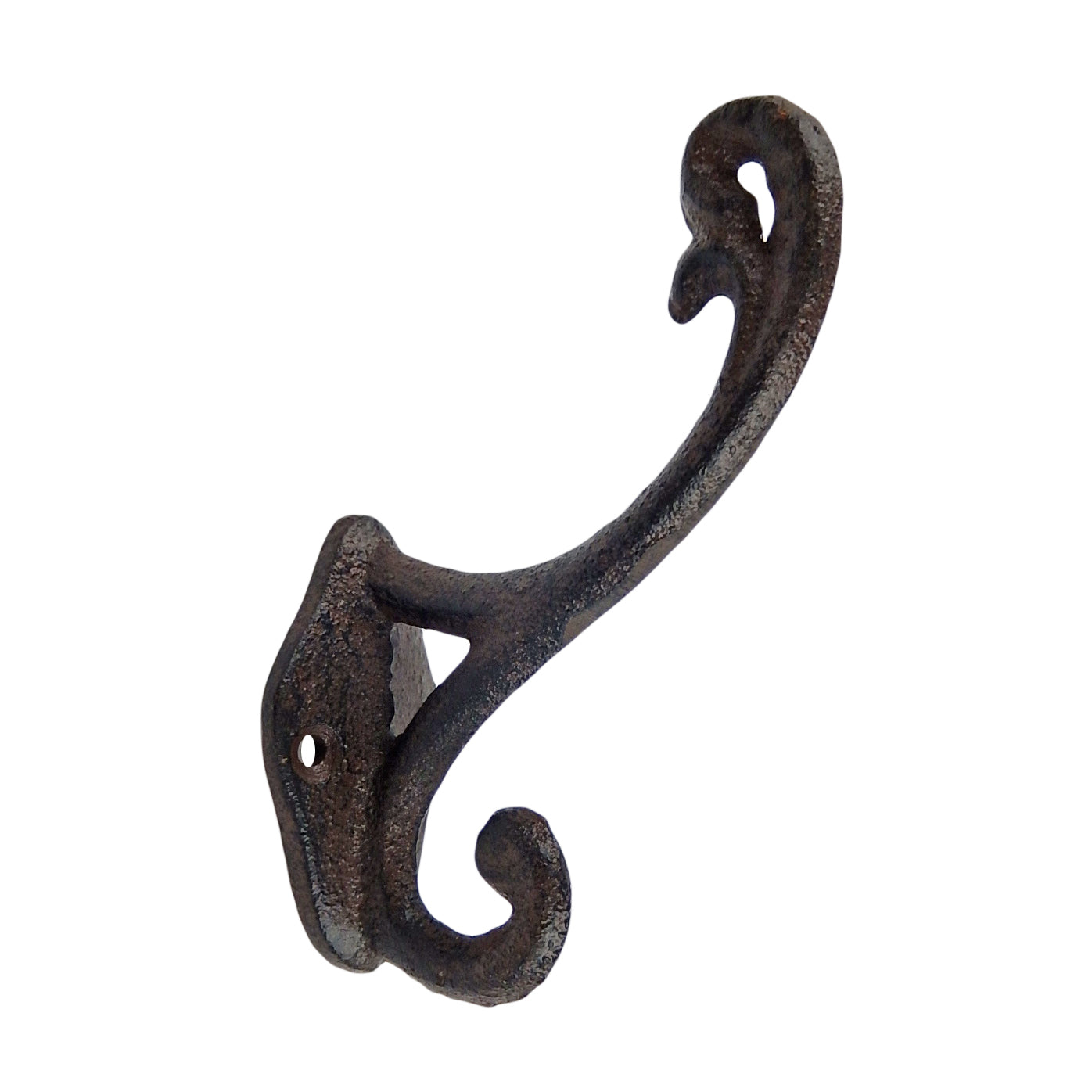 Rustic Double Wall Hook Scroll Cast Iron Hat Towel Coat Key Hanger Antique Style