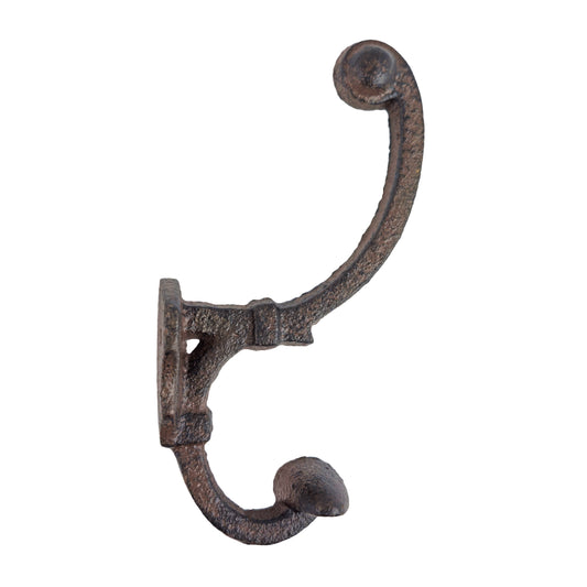 Rustic Double Wall Hook Cast Iron Hat Towel Coat Key Hanger Antique Style