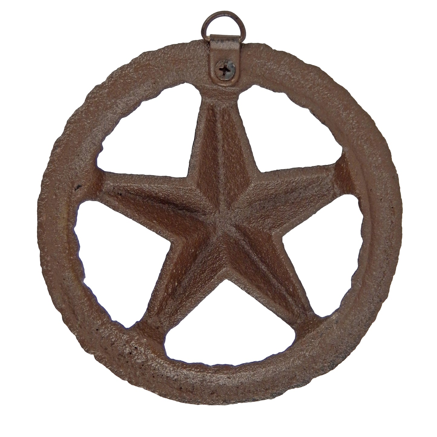 Small Cast Iron Rustic Texas Star Rope Ring Western Arts Crafts Antique 4 3/4 in