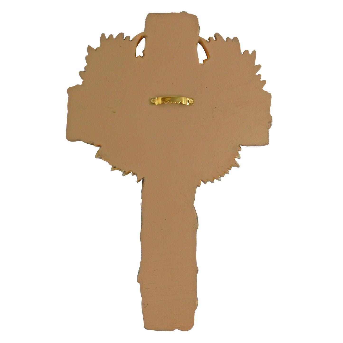 Golden Love Angel Wings Wall Cross Stone Look Leaf "Patient Kind Hopeful" 13 in