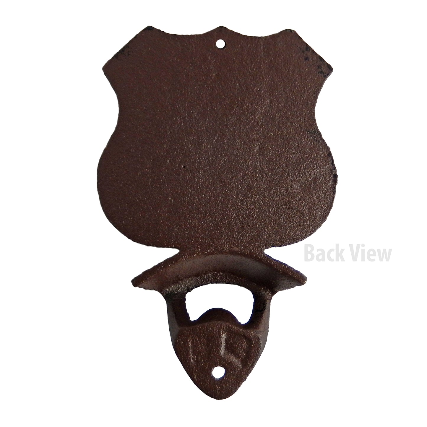 Cast Iron Historic US Route 66 Beer Soda Bottle Opener Wall Mount Antique Brown