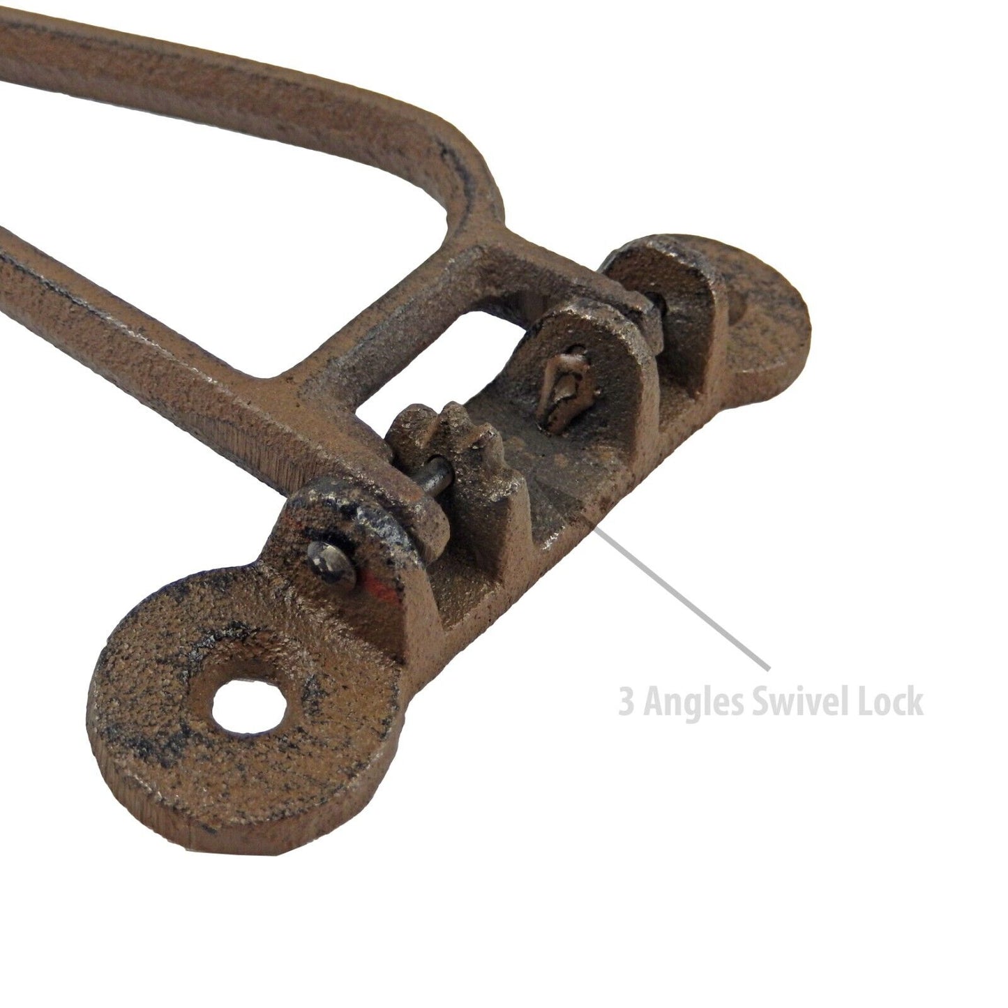 Rustic Cast Iron Swivel Wall Hook Flower Pot Basket Holder Wall Mounted 9 1/4 in