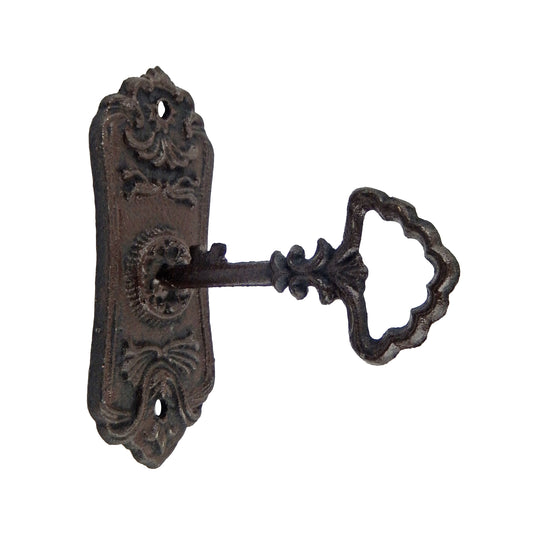 Skeleton Key in Lock Hook Coat Holder Hat Coat Hanger Cast Iron Vintage Style