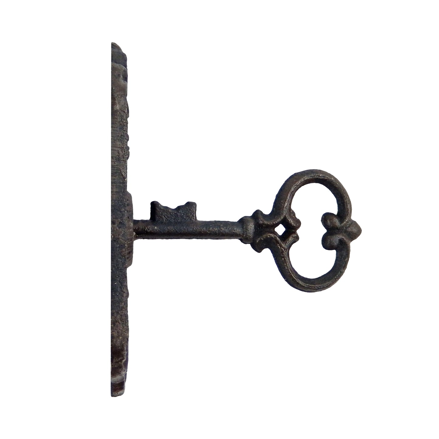Skeleton Key in Lock Hook Coat Holder Hat Towel Hanger Cast Iron Vintage Style