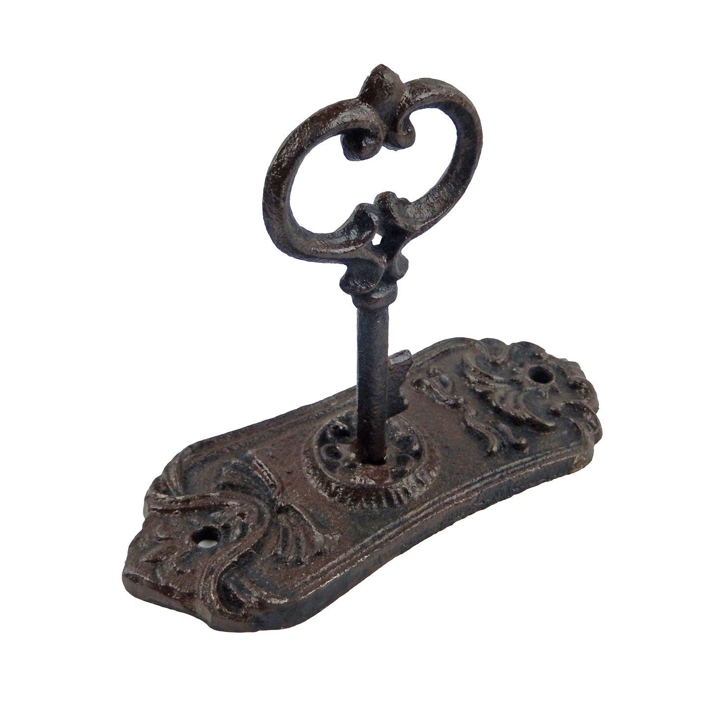 Skeleton Key in Lock Hook Coat Holder Hat Towel Hanger Cast Iron Vintage Style