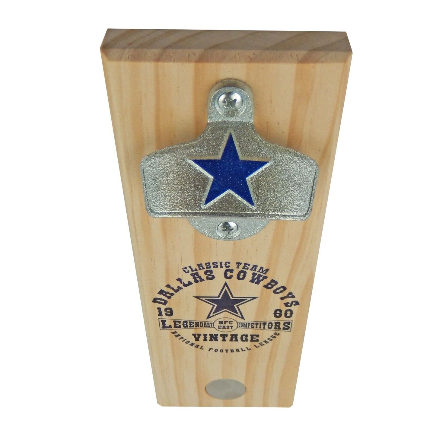 Custom Wooden Magnetic Dallas Cowboys Beer Soda Bottle Opener Wall Mounted 10 in
