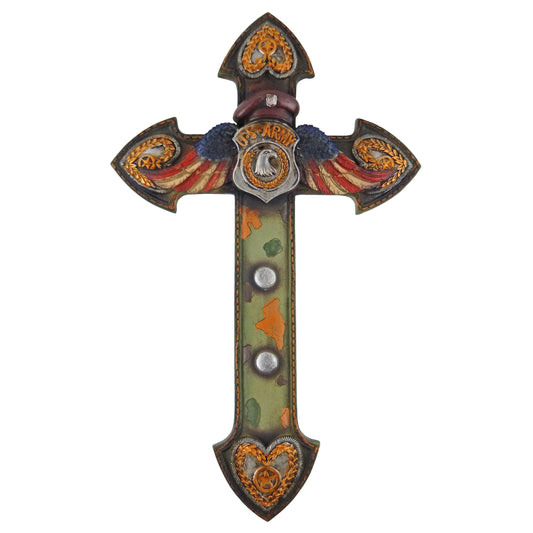 United States Camo Army Decorative Wall Cross Eagle Shield American Flag Wings