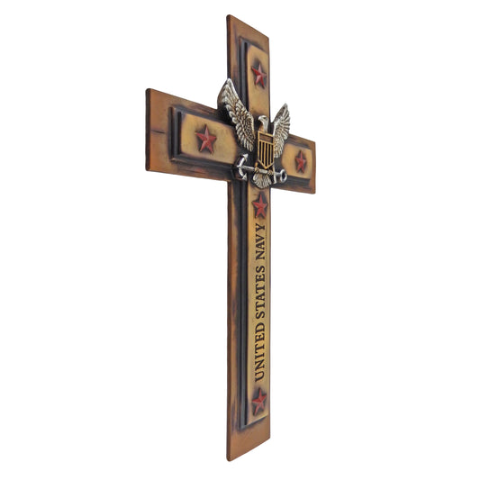 Large United States Navy Wall Cross Military Decorative Eagle Shield Red Stars 20 inch